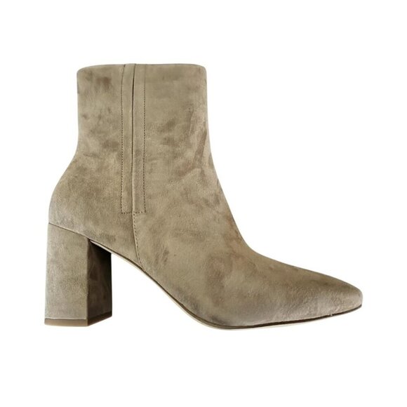 Cole Haan Womens Brown Suede Chrystie Square Toe Block Heel Bootie Sz 10 New - Picture 1 of 14